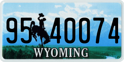 WY license plate 9540074