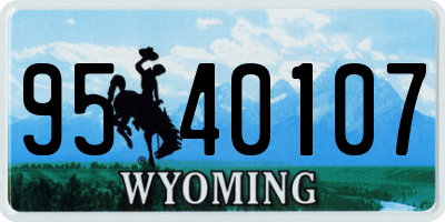 WY license plate 9540107
