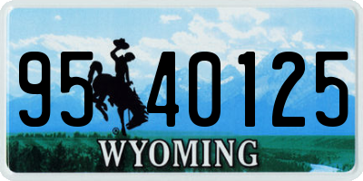 WY license plate 9540125