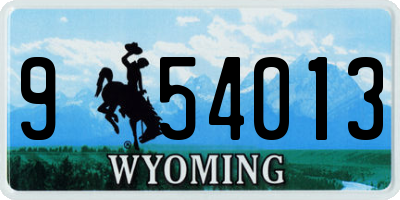 WY license plate 954013