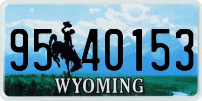 WY license plate 9540153