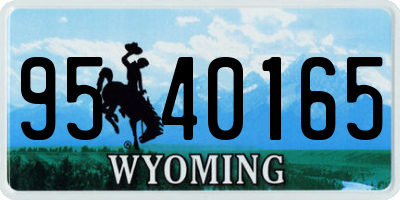 WY license plate 9540165