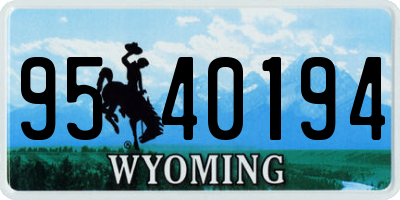 WY license plate 9540194