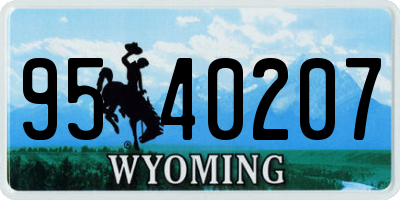 WY license plate 9540207