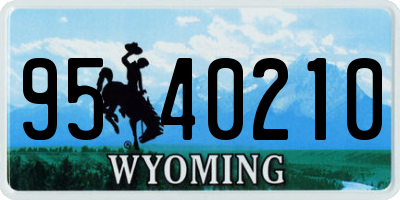 WY license plate 9540210