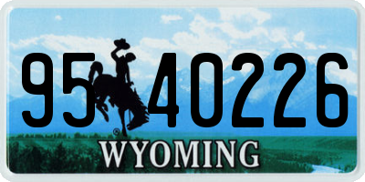 WY license plate 9540226