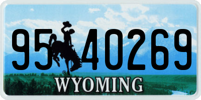 WY license plate 9540269