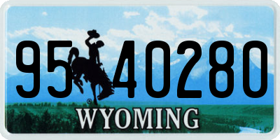 WY license plate 9540280