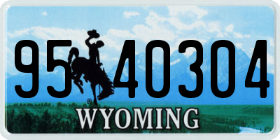 WY license plate 9540304