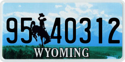 WY license plate 9540312
