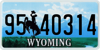 WY license plate 9540314