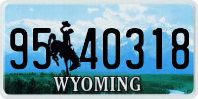 WY license plate 9540318