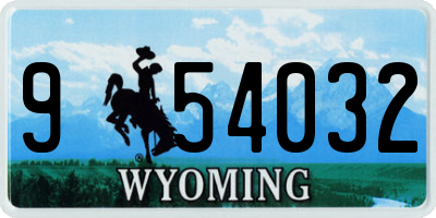 WY license plate 954032