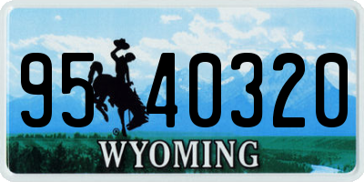 WY license plate 9540320