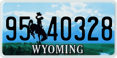 WY license plate 9540328