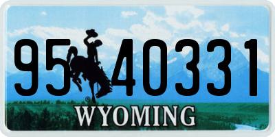 WY license plate 9540331