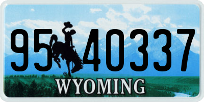 WY license plate 9540337