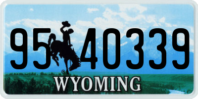 WY license plate 9540339