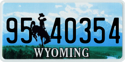 WY license plate 9540354