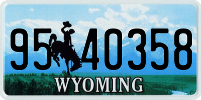 WY license plate 9540358