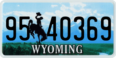 WY license plate 9540369