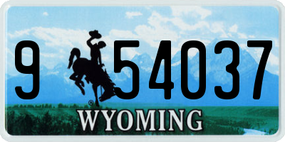 WY license plate 954037