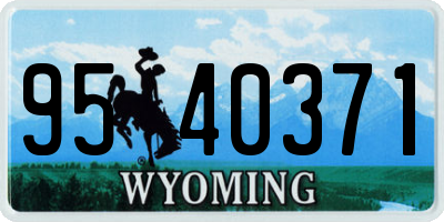 WY license plate 9540371