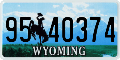 WY license plate 9540374