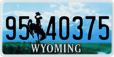 WY license plate 9540375