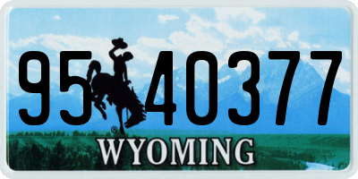 WY license plate 9540377