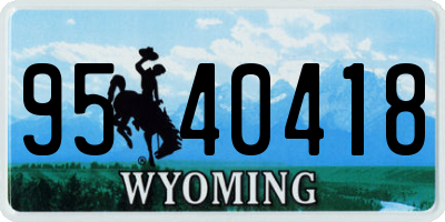 WY license plate 9540418