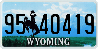 WY license plate 9540419