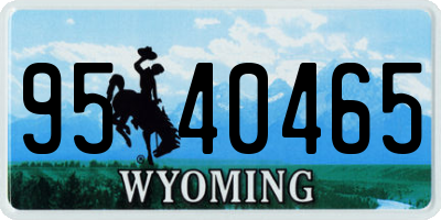 WY license plate 9540465