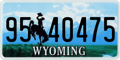 WY license plate 9540475