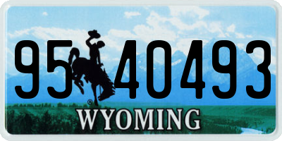 WY license plate 9540493