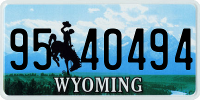 WY license plate 9540494