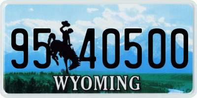 WY license plate 9540500