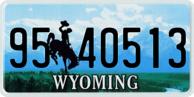 WY license plate 9540513