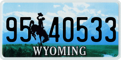 WY license plate 9540533