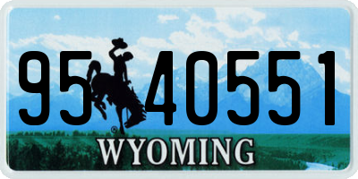 WY license plate 9540551