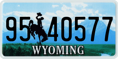 WY license plate 9540577