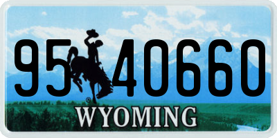 WY license plate 9540660