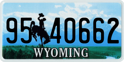 WY license plate 9540662