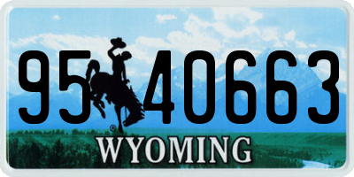 WY license plate 9540663
