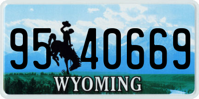 WY license plate 9540669