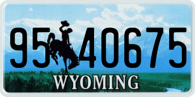 WY license plate 9540675