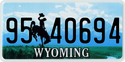WY license plate 9540694