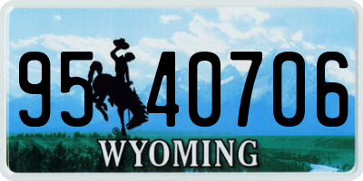 WY license plate 9540706