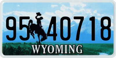 WY license plate 9540718