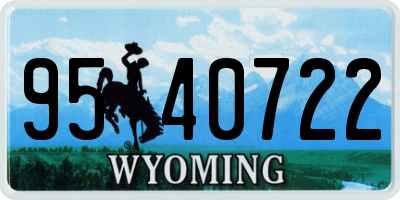 WY license plate 9540722